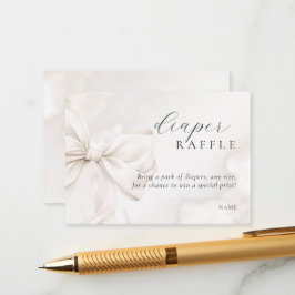 Tarjeta De Recepción Raffle Baby Shower Diaper de género neutra Bow