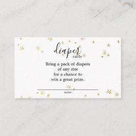 Tarjeta De Recepción Raffle Baby Shower Diaper de Gold Twinkle Little S