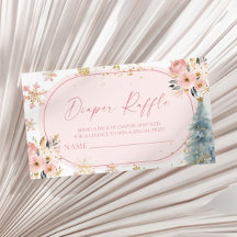 Raffle Baby Shower Diaper de invierno rosa con cop