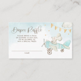 Tarjeta De Recepción Raffle Baby Shower Diaper del avión piloto del rat