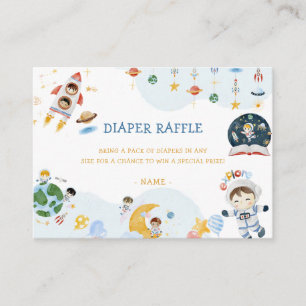 Tarjeta De Recepción Raffle Baby Shower Diaper del Espacio Ultraterrest