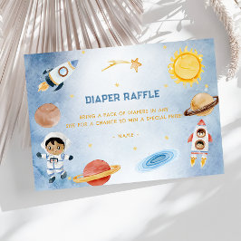 Tarjeta De Recepción Raffle Baby Shower Diaper del Espacio Ultraterrest