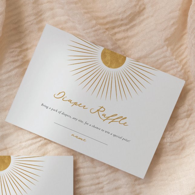 Tarjeta De Recepción Raffle Baby Shower Diaper Mínimo Sunshine (Subido por el creador)