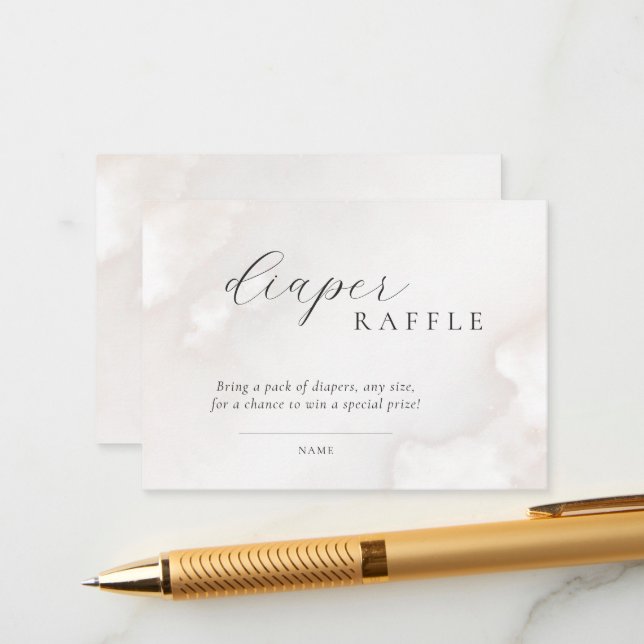 Tarjeta De Recepción Raffle Baby Shower Diaper Neutral de Género (Anverso/Reverso In Situ)
