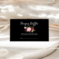 Raffle clásico tropical negro y borgoña