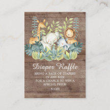 Raffle de Baby Shower, animal de jungla rusa