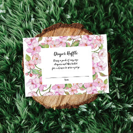 Tarjeta De Recepción Raffle de Baby Shower floral de primavera rosada