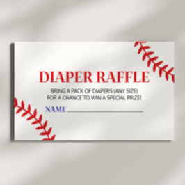 Tarjeta De Recepción Raffle de Baby Shower rojo blanco de béisbol