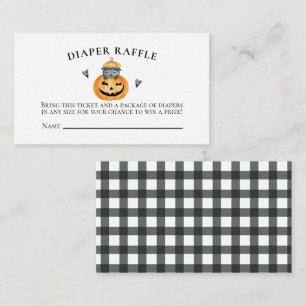 Tarjeta De Recepción Raffle de calabaza de Baby Shower de Halloween