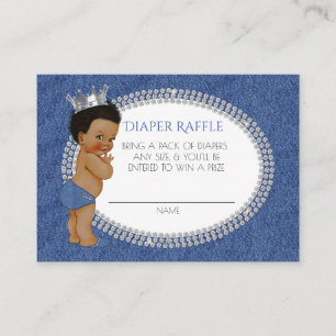 Tarjeta De Recepción Raffle de denim y diamantes afroamericanos