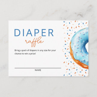 Tarjeta De Recepción Raffle de Diaper con bóveda azul