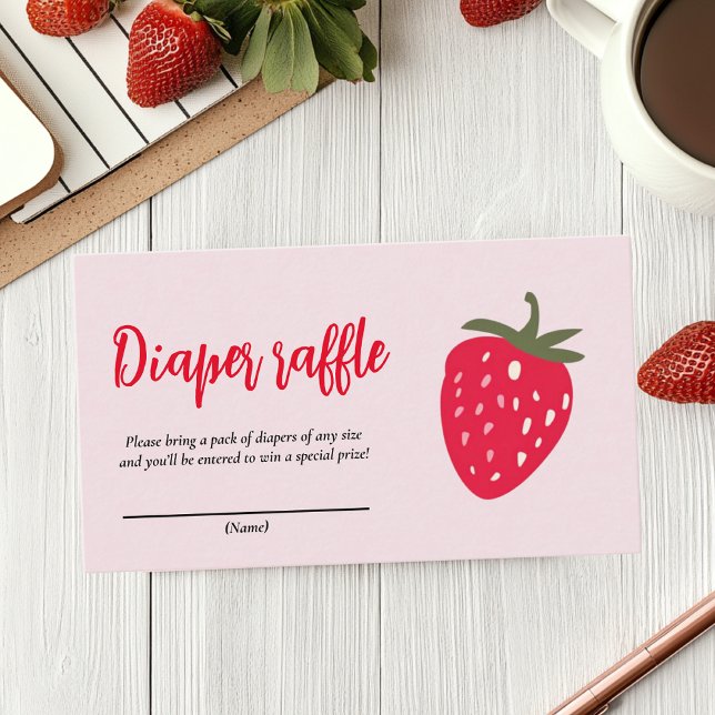 Tarjeta De Recepción Raffle de fresa rosa y roja (Subido por el creador)