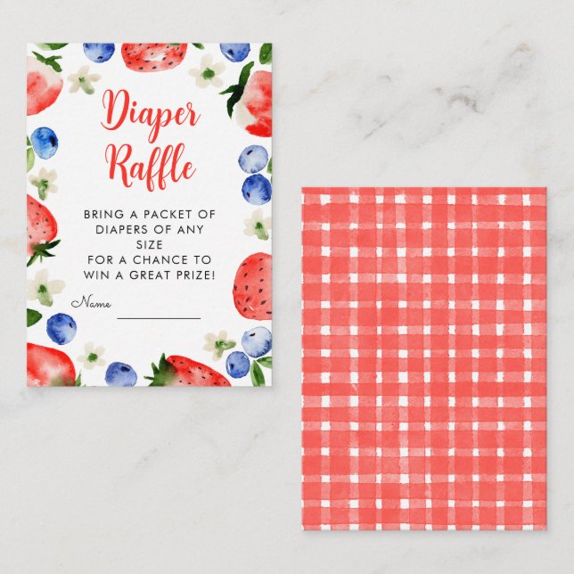 Tarjeta De Recepción Raffle de fresa y arándano (Anverso / Reverso)