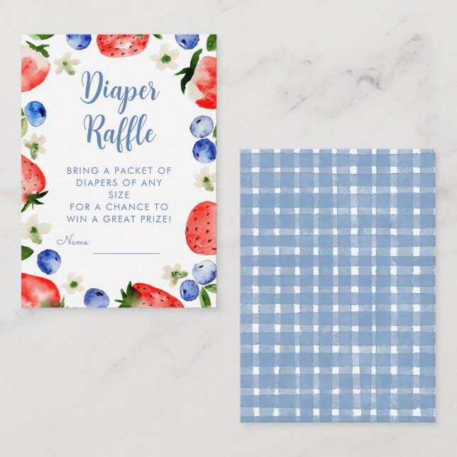 Tarjeta De Recepción Raffle de fresa y arándano (Anverso / Reverso)