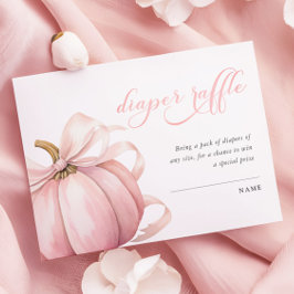 Tarjeta De Recepción Raffle de pañal Baby Shower de calabaza rosa