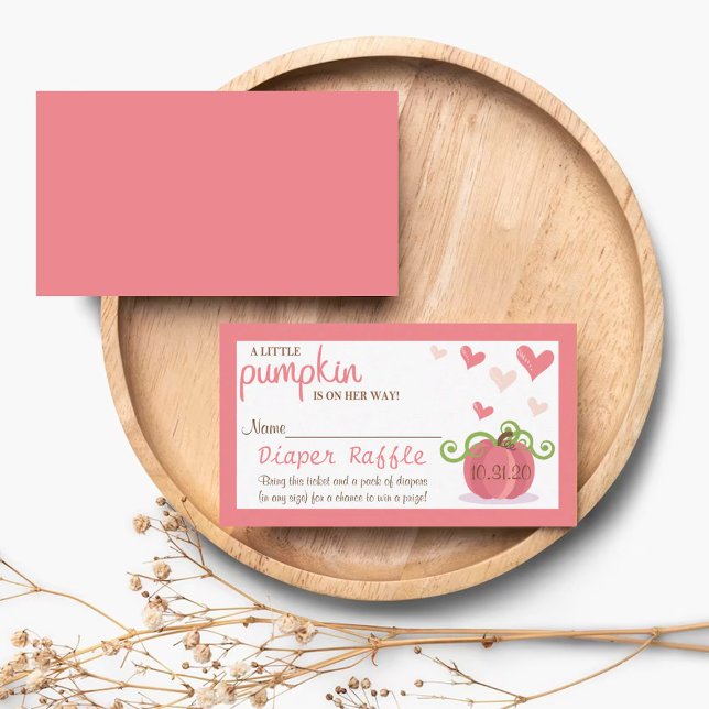 Tarjeta De Recepción Raffle de pañal de Baby Shower de calabaza (Subido por el creador)