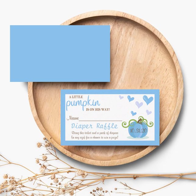 Tarjeta De Recepción Raffle de pañal de Baby Shower de calabaza (Subido por el creador)