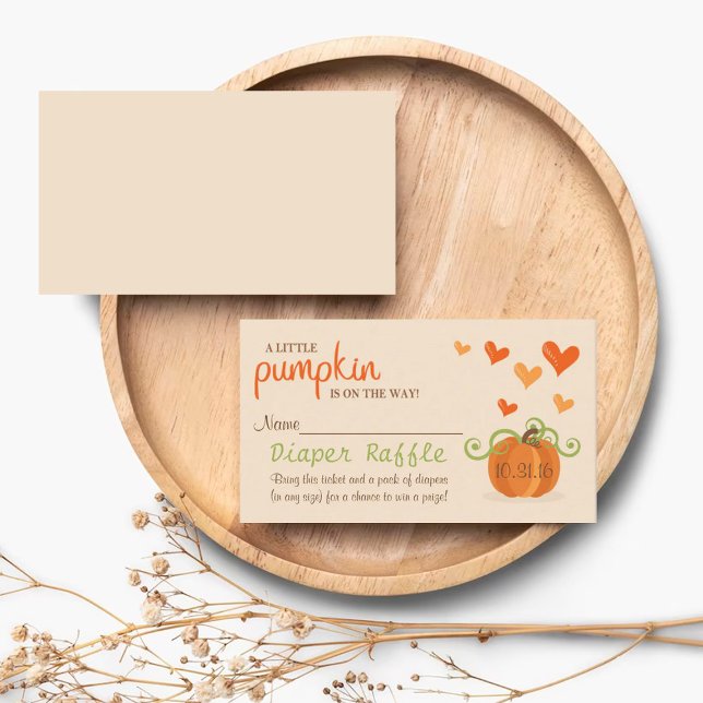 Tarjeta De Recepción Raffle de pañal de Baby Shower de calabaza (Subido por el creador)