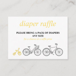 Tarjeta De Recepción Raffle de pañal de bicicleta amarilla