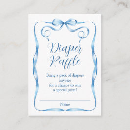 Tarjeta De Recepción Raffle de pañal de cinta azul de color de agua