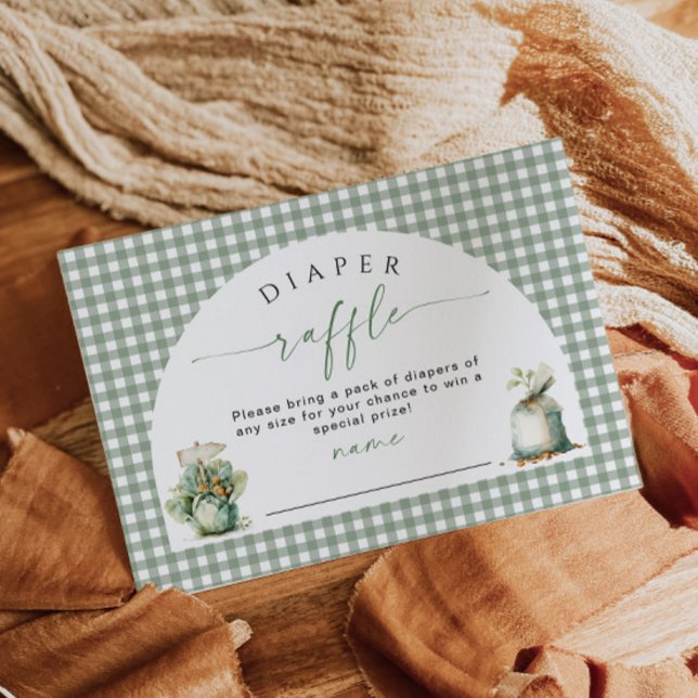 Tarjeta De Recepción Raffle de pañal de crecimiento local Insertar tarj (Subido por el creador)