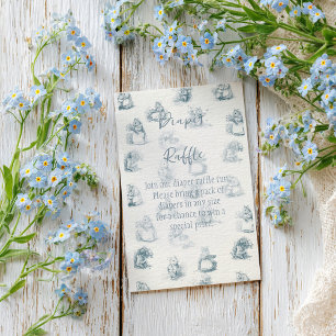 Tarjeta De Recepción Raffle de pañal de ratón pequeño para el libro de 