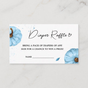 Tarjeta De Recepción Raffle de pañales Baby Shower de calabaza azul min