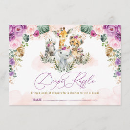 Tarjeta De Recepción Raffle de pañales Baby Shower de selva Safari bohe
