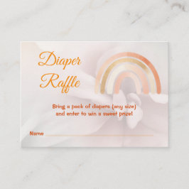Tarjeta De Recepción Raffle de pañales Baby Shower del arcoiris moderno