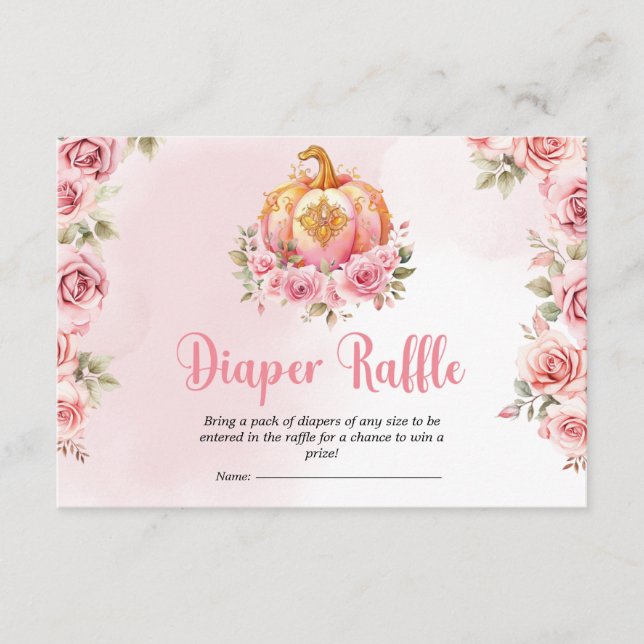 Tarjeta De Recepción Raffle de pañales Baby Shower para calabaza de Hal (Anverso)