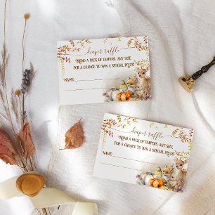 Tarjeta De Recepción Raffle de pañales Baby Shower para calabaza de Woo