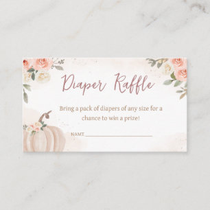 Tarjeta De Recepción Raffle de pañales Baby Shower para calabaza rosa R