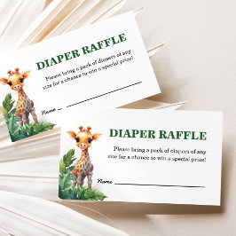 Tarjeta De Recepción Raffle de pañales Baby Shower tropical de Safari J