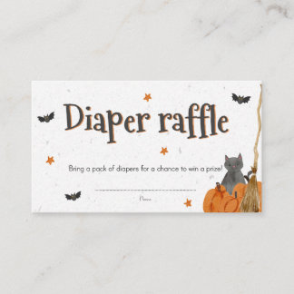 Tarjeta De Recepción Raffle de pañales con un lindo tema de Halloween