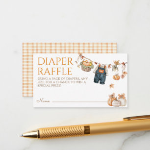 Tarjeta De Recepción Raffle de pañales de Baby Shower rústico de calaba