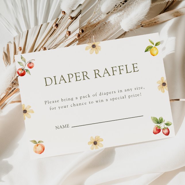 Tarjeta De Recepción Raffle de pañales de Baby Shower rústico de crecim (Subido por el creador)
