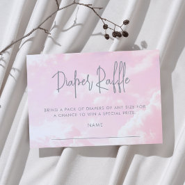 Tarjeta De Recepción Raffle de pañales rosados de Baby Shower