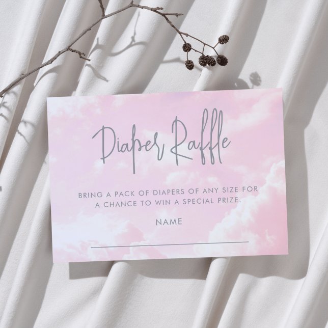 Tarjeta De Recepción Raffle de pañales rosados de Baby Shower (Subido por el creador)