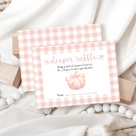 Tarjeta De Recepción Raffle de paño rosado de calabaza pequeña
