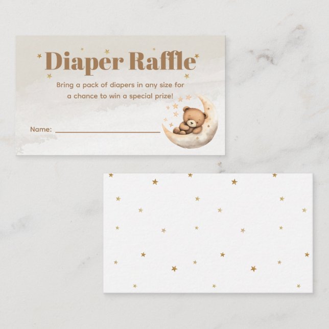 Tarjeta De Recepción Raffle del oso de peluche marrón neutro de género (Anverso / Reverso)
