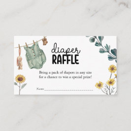 Tarjeta De Recepción Raffle del pañal Baby Shower de Boho neutral de gé