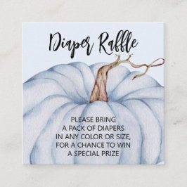 Tarjeta De Recepción Raffle del pañal Baby Shower del calabaza azul