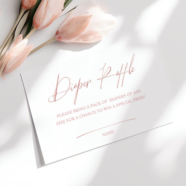 Tarjeta De Recepción Raffle elegante y rosa suave (Subido por el creador)