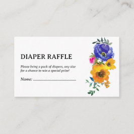 Tarjeta De Recepción Raffle floral brillante y audaz