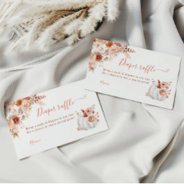 Tarjeta De Recepción Raffle floral de calabaza pequeña caída