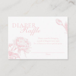 Tarjeta De Recepción Raffle floral rosa y blanca