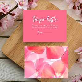 Tarjeta De Recepción Raffle floral rosada moderna