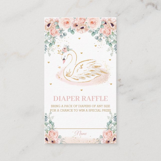 Tarjeta De Recepción Raffle floral rosada Rubor Princess (Anverso)