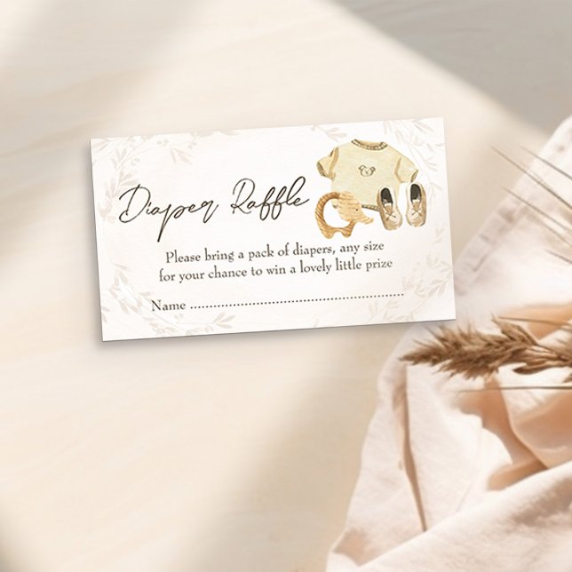Tarjeta De Recepción Raffle género Ruple Ropa dulce neutra para bebés (Diaper Raffle Ticket - from my Baby Clothes Baby Shower Collection)