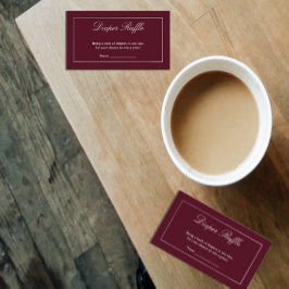 Tarjeta De Recepción Raffle Minimalista clásico de Burgundy